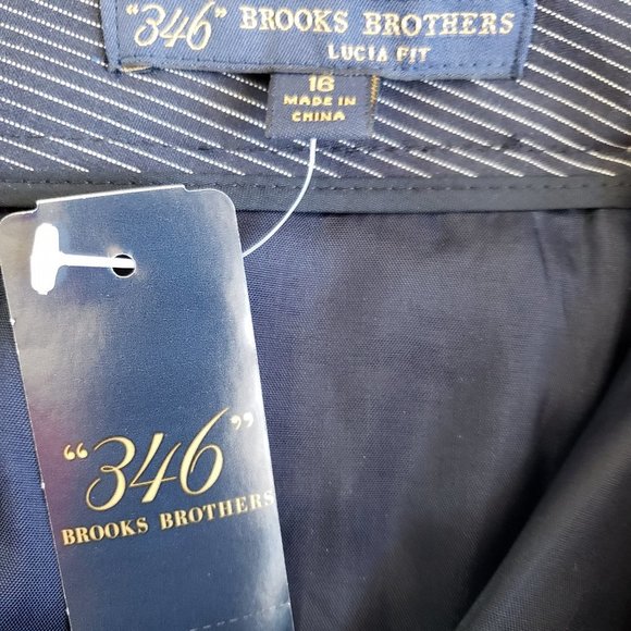 BROOKS BROTHERS New Navy Pinstripe Pant 16 - Picture 4 of 5